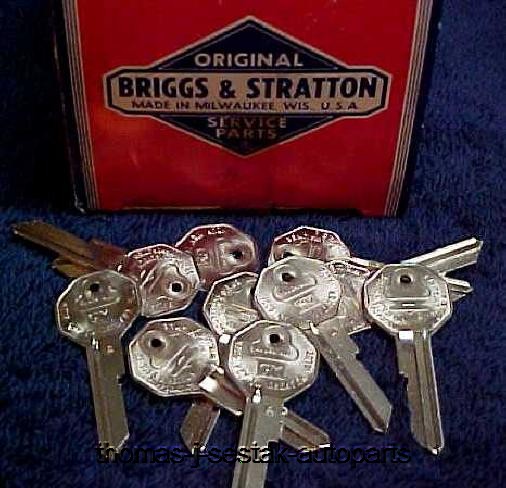 10) NOS 67 GM Chevy Corvette Briggs Stratton Key Blank  
