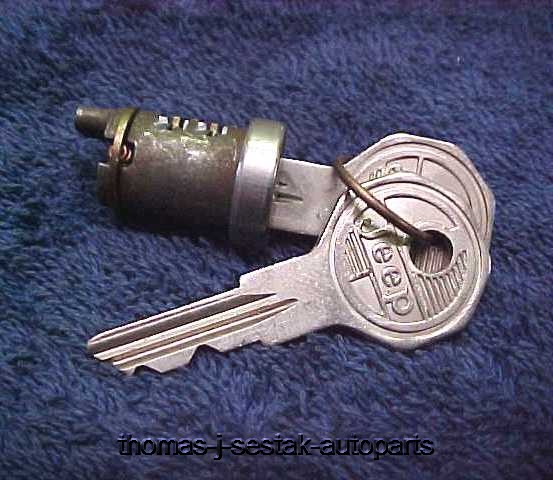 Door Handle Lock Willys Jeep Wagon Pick Up Panel 46 63 with Jeep Logo Keys