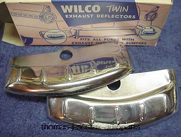 New Chrome Dual Exhaust Deflectors Tips 1950s Ford   